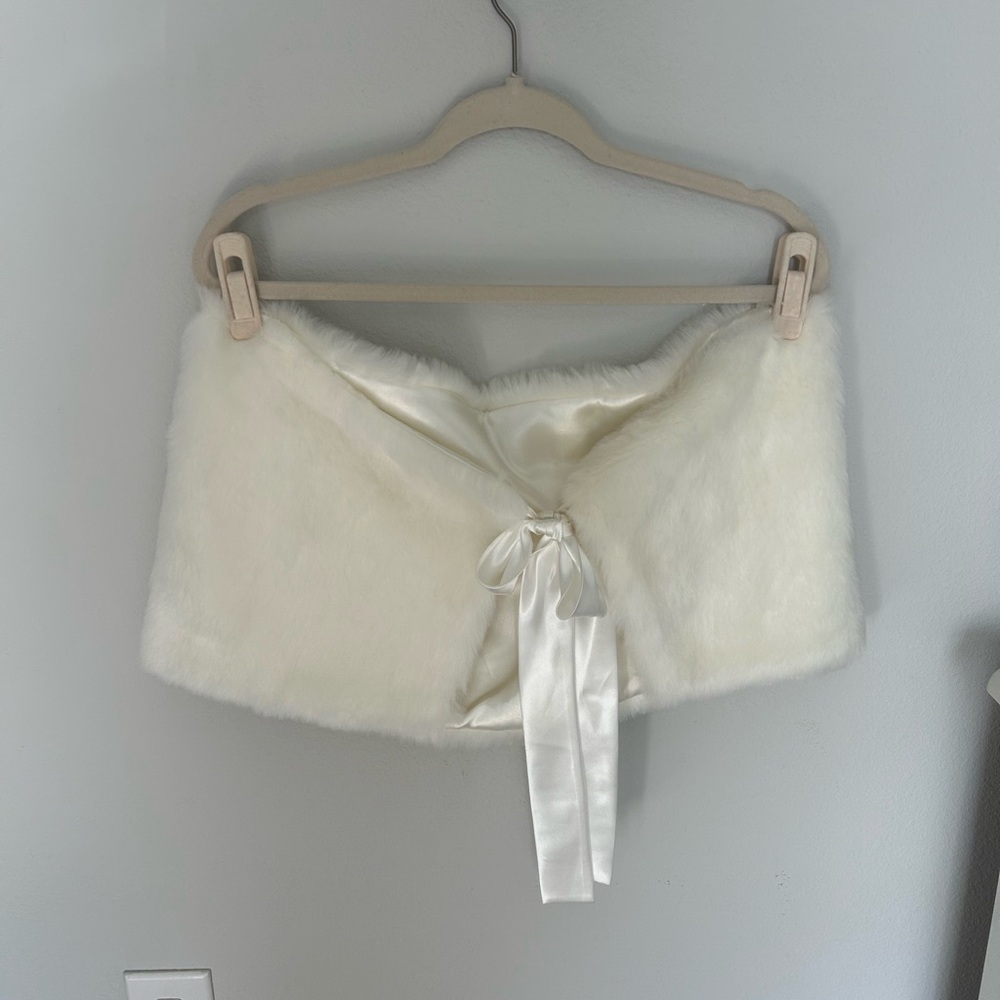 White Faux Fur Wrap